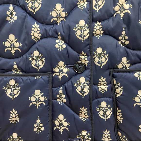 TALBOTS Quilted Collarless Jacket - Ditsy Foulard - Picture 10 of 12